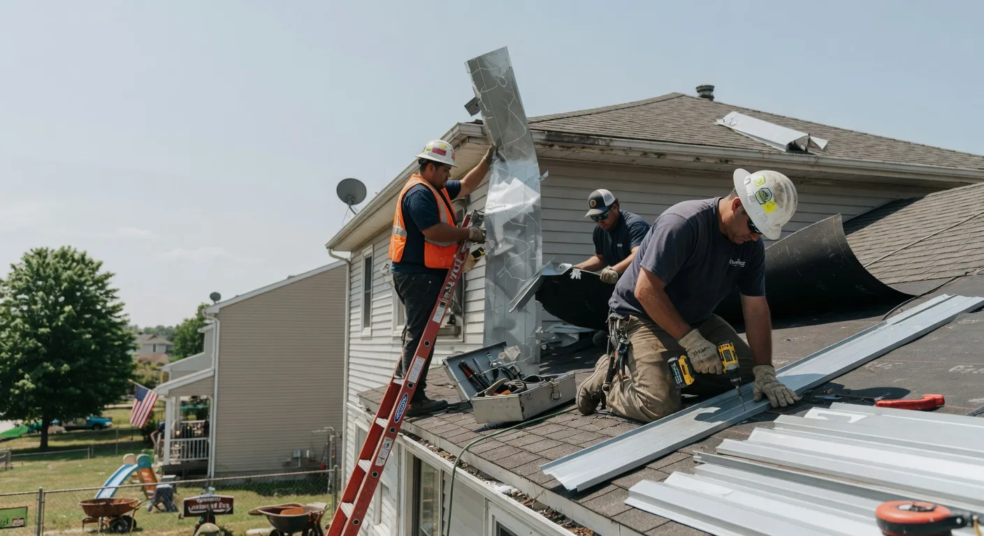 Storm Damage Metal Roof Repair in Kingsford Heights, IN